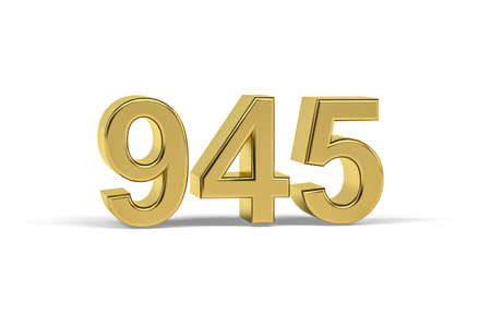 Golden 3d number 945 - Year 945 isolated on white background - 3d renderの写真素材