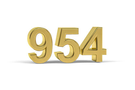 Golden 3d number 954 - Year 954 isolated on white background - 3d renderの写真素材