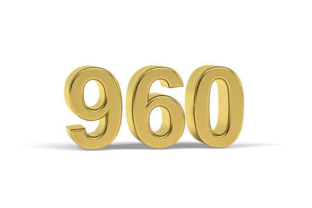 Golden 3d number 960 - Year 960 isolated on white background - 3d renderの写真素材