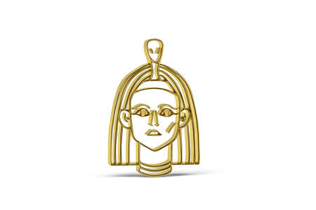 Golden 3d Pharaoh icon isolated on white background - 3d renderの写真素材