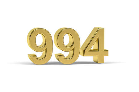 Golden 3d number 994 - Year 994 isolated on white background - 3d renderの写真素材