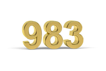 Golden 3d number 983 - Year 983 isolated on white background - 3d renderの写真素材
