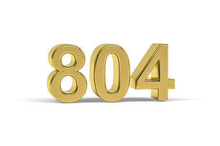 Golden 3d number 804 - Year 804 isolated on white background - 3d renderの写真素材