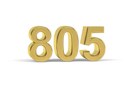Golden 3d number 805 - Year 805 isolated on white background - 3d renderの写真素材
