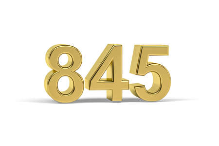 Golden 3d number 845 - Year 845 isolated on white background - 3d renderの写真素材