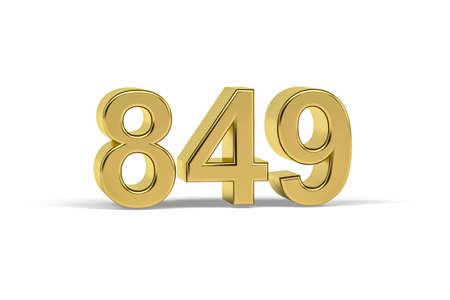 Golden 3d number 849 - Year 849 isolated on white background - 3d renderの写真素材
