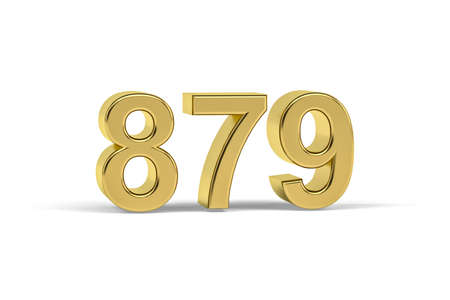 Golden 3d number 879 - Year 879 isolated on white background - 3d renderの写真素材