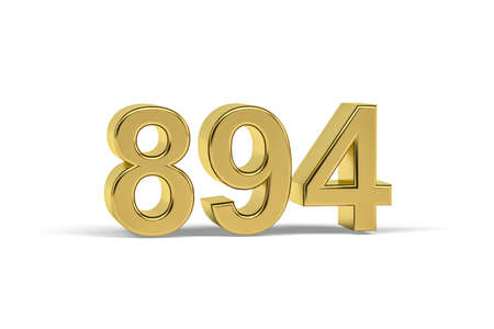 Golden 3d number 894 - Year 894 isolated on white background - 3d renderの写真素材