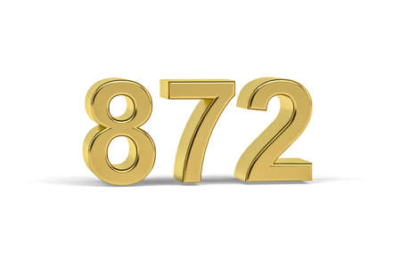 Golden 3d number 872 - Year 872 isolated on white background - 3d renderの写真素材