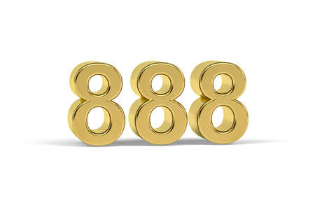 Golden 3d number 888 - Year 888 isolated on white background - 3d renderの写真素材