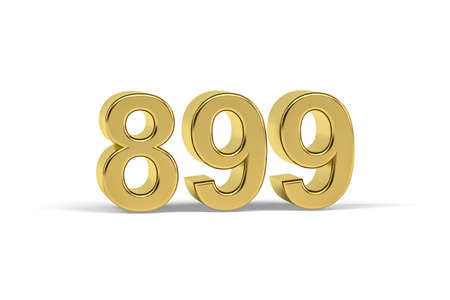 Golden 3d number 899 - Year 899 isolated on white background - 3d renderの写真素材