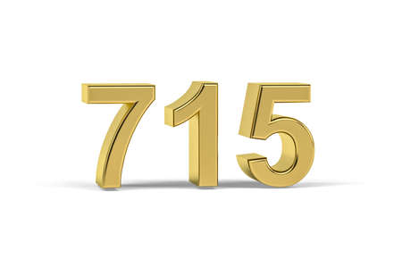Golden 3d number 715 - Year 715 isolated on white background - 3d renderの写真素材
