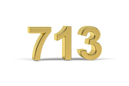 Golden 3d number 713 - Year 713 isolated on white background - 3d renderの写真素材