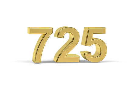 Golden 3d number 725 - Year 725 isolated on white background - 3d renderの写真素材