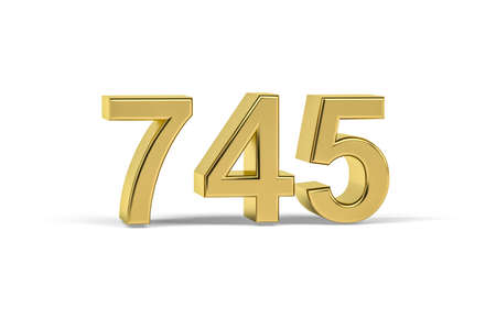 Golden 3d number 745 - Year 745 isolated on white background - 3d renderの写真素材