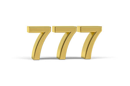 Golden 3d number 777 - Year 777 isolated on white background - 3d renderの写真素材