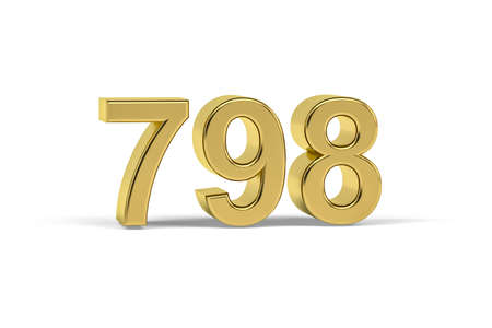 Golden 3d number 798 - Year 798 isolated on white background - 3d renderの写真素材