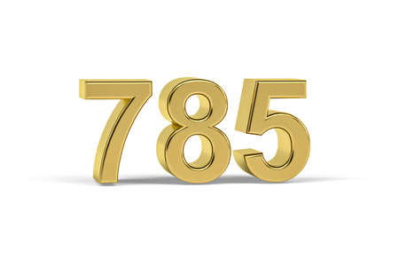 Golden 3d number 785 - Year 785 isolated on white background - 3d renderの写真素材