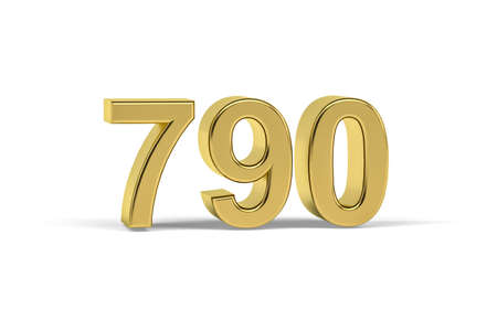 Golden 3d number 790 - Year 790 isolated on white background - 3d renderの写真素材