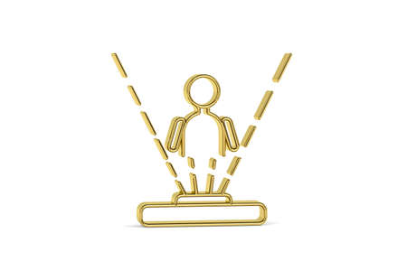 Golden 3d hologram icon isolated on white background - 3d renderの写真素材