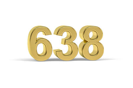 Golden 3d number 638 - Year 638 isolated on white background - 3d renderの写真素材