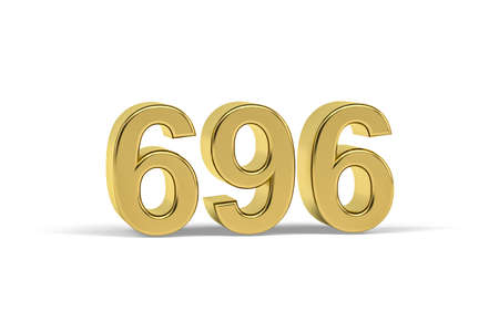 Golden 3d number 696 - Year 696 isolated on white background - 3d renderの写真素材