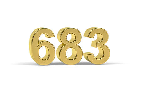 Golden 3d number 683 - Year 683 isolated on white background - 3d renderの写真素材
