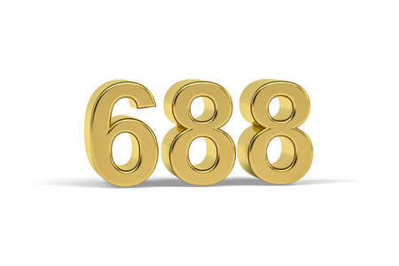 Golden 3d number 688 - Year 688 isolated on white background - 3d renderの写真素材