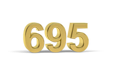 Golden 3d number 695 - Year 695 isolated on white background - 3d renderの写真素材