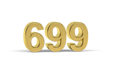 Golden 3d number 699 - Year 699 isolated on white background - 3d renderの写真素材
