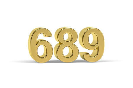 Golden 3d number 689 - Year 689 isolated on white background - 3d renderの写真素材
