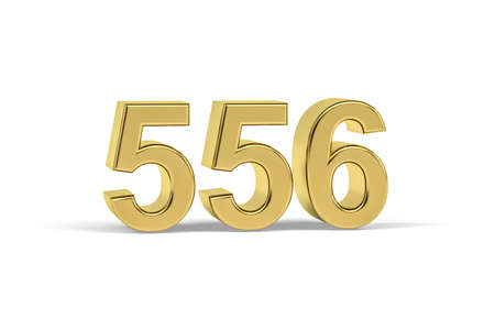 Golden 3d number 556 - Year 556 isolated on white background - 3d renderの写真素材