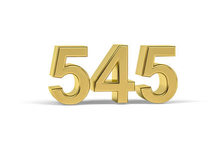 Golden 3d number 545 - Year 545 isolated on white background - 3d renderの写真素材