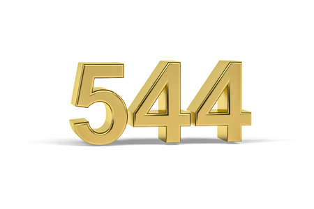 Golden 3d number 544 - Year 544 isolated on white background - 3d renderの写真素材