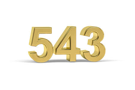 Golden 3d number 543 - Year 543 isolated on white background - 3d renderの写真素材