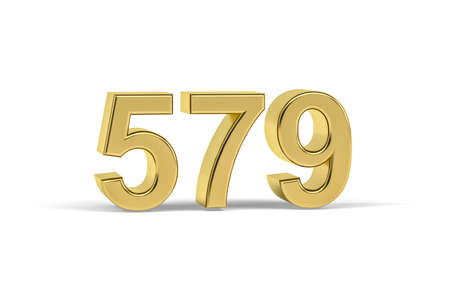 Golden 3d number 579 - Year 579 isolated on white background - 3d renderの写真素材