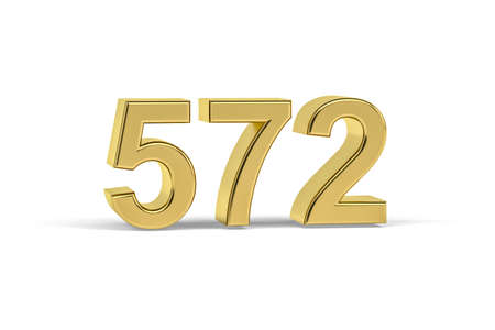 Golden 3d number 572 - Year 572 isolated on white background - 3d renderの写真素材
