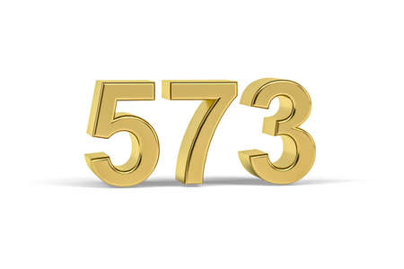 Golden 3d number 573 - Year 573 isolated on white background - 3d renderの写真素材