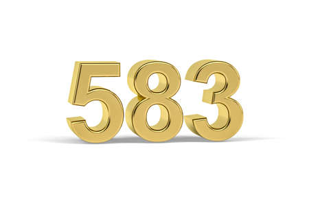 Golden 3d number 583 - Year 583 isolated on white background - 3d renderの写真素材