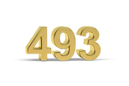 Golden 3d number 493 - Year 493 isolated on white background - 3d renderの写真素材