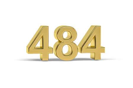 Golden 3d number 484 - Year 484 isolated on white background - 3d renderの写真素材
