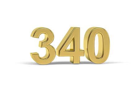 Golden 3d number 340 - Year 340 isolated on white background - 3d renderの写真素材