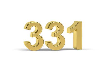 Golden 3d number 331 - Year 331 isolated on white background - 3d renderの写真素材