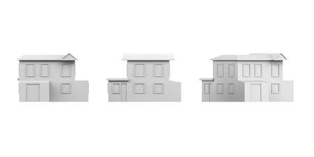 House mockup on white background - 3D render - copy spaceの写真素材