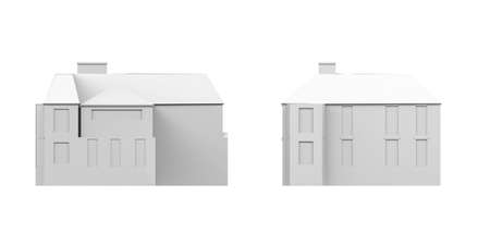 House mockup on white background - 3D render - copy spaceの写真素材