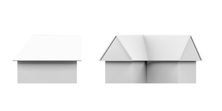 House mockup on white background - 3D render - copy spaceの写真素材