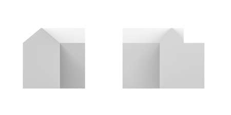 House mockup on white background - 3D render - copy spaceの写真素材