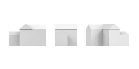House mockup on white background - 3D render - copy spaceの写真素材