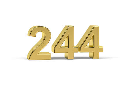 Golden 3d number 244 - Year 244 isolated on white background - 3d renderの写真素材