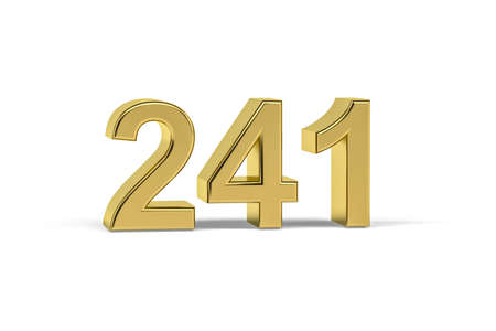 Golden 3d number 241 - Year 241 isolated on white background - 3d renderの写真素材